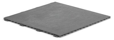 Plastiks Klickfliesen, natierlech Steen Look, BoPiedra, Donkel Gro Plastiks Klickfliesen, natierlech Steen Look, BoPiedra, Donkel Gro
